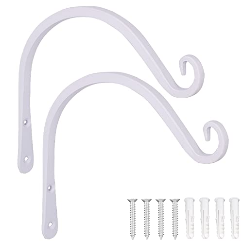 LOOGI Supporto per piante in ferro da parete per fiori – 2 pezzi (bianco 20 cm)