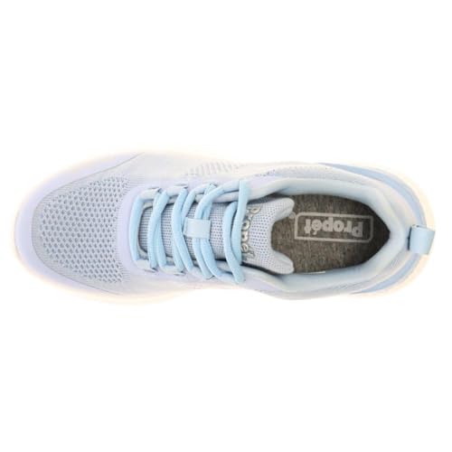 Propét Women's B10 Usher Sneakers, Powder Blue, 9 X-Wide US Propét Women's B10 Usher Sneakers being worn by a woman on a nature trail