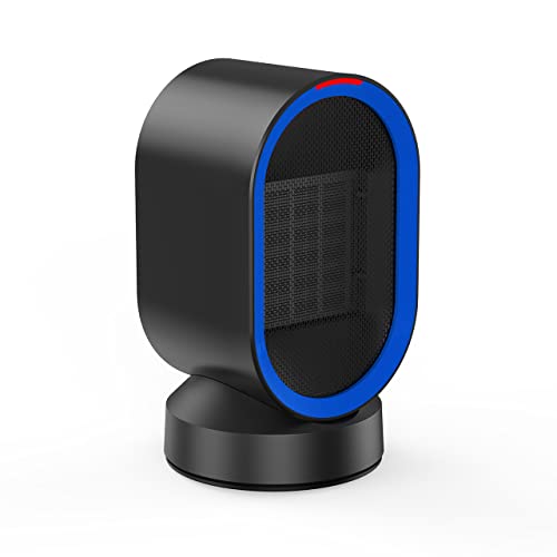 TABYIK Space Heater for Indoor Use, 45°Oscillating Portable Heater, Fast Heating Ceramic Heater Quiet Heat with 7 Safety Protections Small Electric Heaters for Indoor Office Desktop Home Use (Black)