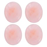 Healeved 4 Stück Kristall Stein Schubladenknöpfe aus Naturstein Rosa Quarz Möbelgriffe für Schränke Schubladen und Küchenschränke Dekorative Möbelknöpfe für Zuhause und Büro