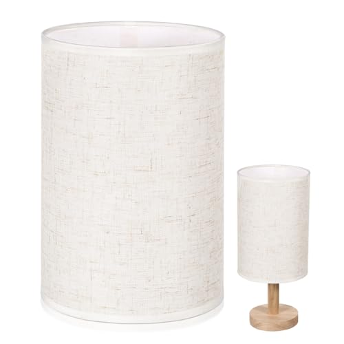 Warmhm Lampenschirm Für Tischlampe, Vintage Stoff Ersatzschirm Lampenschirm Leinen Beige Nachtlicht Lampenabdeckung für Pendelleuchte Tischleuchte Zuhause Hotel