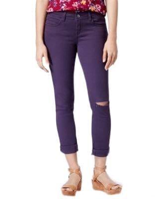 dollhouse Juniors' Colored Ripped Cropped Jeans (Olive Oil, 11)