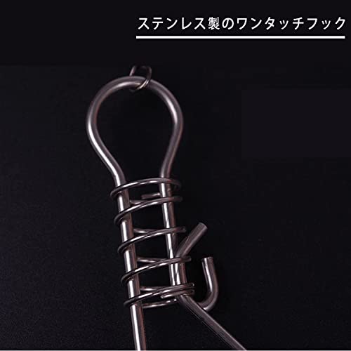 フロート付きストリンガー ワンタッチフック 5/10個入り ロープ全長5/10m 魚の新鮮さを保持 ステンレス製 収納バッグ付き 3枚目