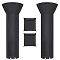 [2 Pack] Patio Heater Covers with Zipper and Storage Bag,Waterproof,Dustproof,Wind-Resistant,Sunlight-Resistant,Snow-Resistant,Black,89'' Height x 33" Dome x 19" Base