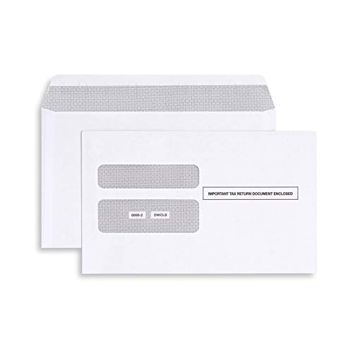 W2 Envelopes, Self Seal, Double Window Security Envelopes Designed for Printed W2 Laser