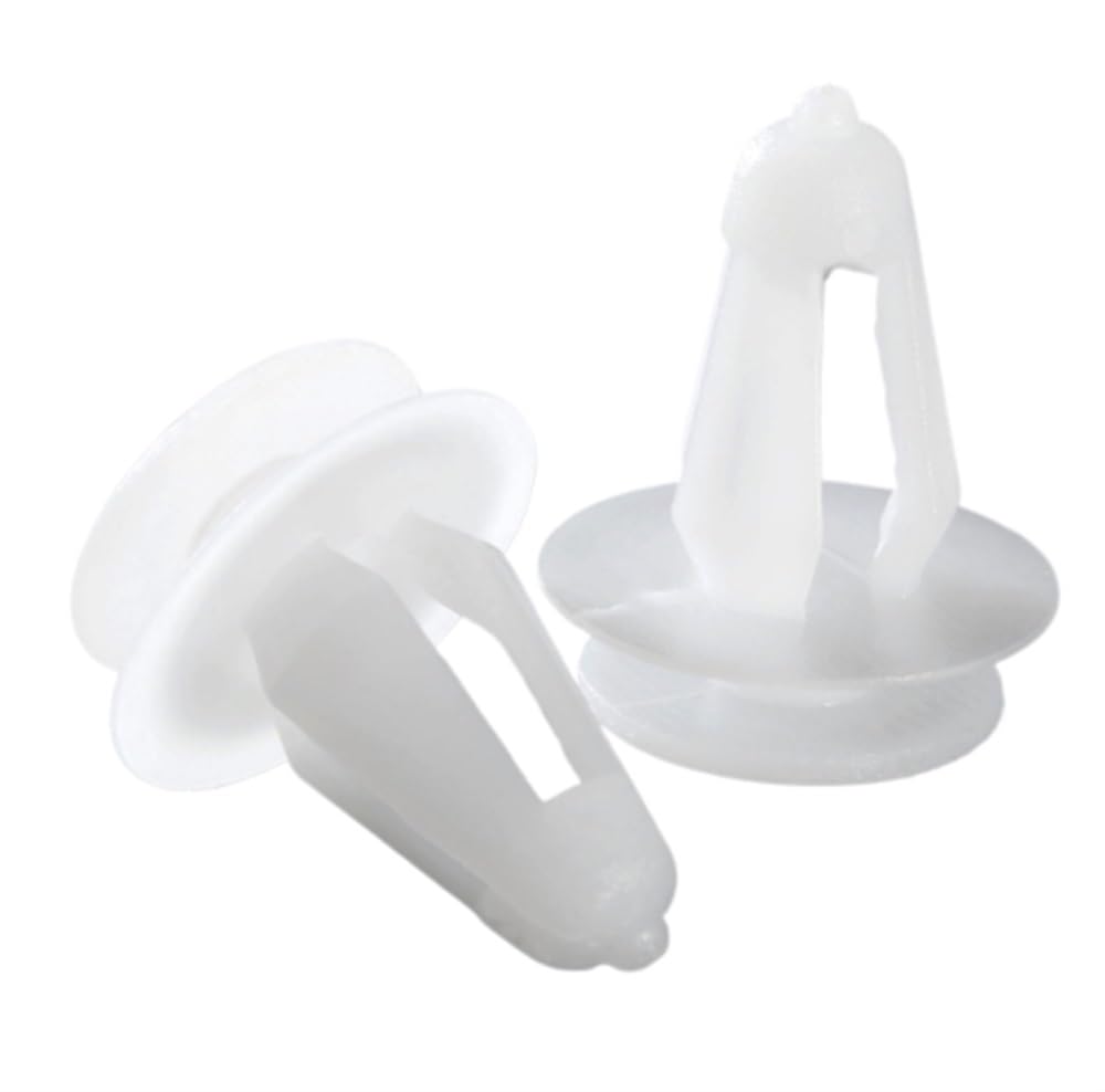 YTQMoreBNZ 50Pcs Auto Push Type Fastener Rivets Fender Clips Universal Fit 7mm Hole White Plastic Car Bumper Door Retainer Trim Fender Clip