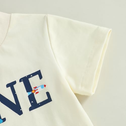 Pudcoco Toddler Baby Boys First Birthday Outfit 1st Birthday Clothes Space One T-shirt and Shorts Set4