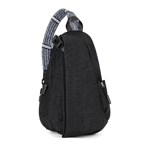 Large Sling Bag Nylon Purse Crossbody Bags for Women Waterproof Shoulder Bag for Women Men Travel Hiking