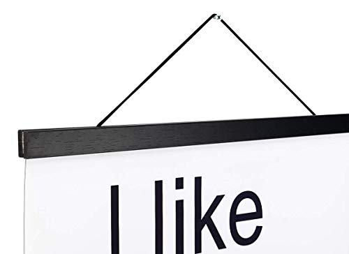 Magnetic Poster Hanger Frame, 30X40 30X20 30X24 Light Wood Wooden Magnet Canvas Artwork Print Dowel Poster Hangers Frames Hanging Kit (Black, 30") #TOP5