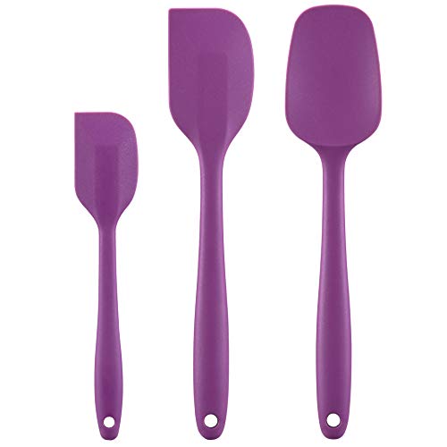 Cooptop Silicone Spatula Set - Rubber Spatula - 600°F Heat Resistant Baking Spoon & Spatulas(Purple) #TOP3