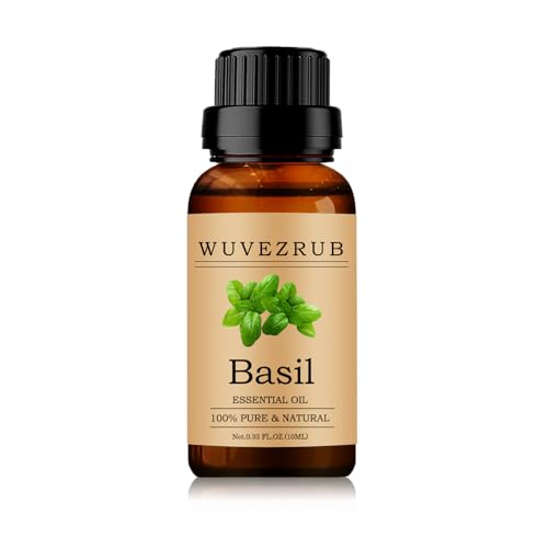 Wuvezrub Basil Essential Oils 10ML 100% Pure and Natural Essential Oil for Aromatherapy Diffuser - 0.33 Fl Oz/Basil