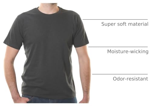 Organic Signatures Crewneck T-Shirt, 100% Organic Cotton, L, Charcoal by Organic Signatures - Used condition - Image 4