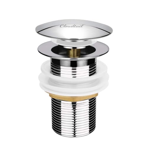 Image of Pop Up Floor Coupling|Drainer Trap|4 Inch|Full Thread|Waste Coupling|Anti Cockroach Foul|Ideal For: Floor|Kitchen|Sink|Bathroom|Wash Basin|Material: Brass|Color: Silver|Set Of 1