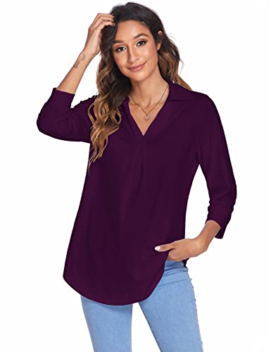 Image of Newchoice Womens 3 /4 Sleeve Shirts Business Casual Tops