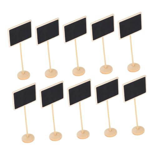 WEKADRIN 10 piezas Mini de Madera Rectangular con Soporte Tablero de Mensajes Negro para Decoración de Bodas Cumpleaños y de Fácil de Limpiar y Reutilizable