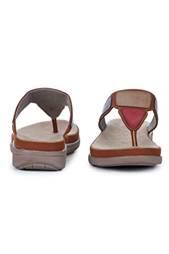 Image of Liberty Senorita M17-03 Casual Slipper for Women - Blue & Cherry | Slip-on /Flats Slippers - Durable and Lightweight | Comfortable and Soft Insole for Everyday Wear - Cushioned Footbed | Home Footwear