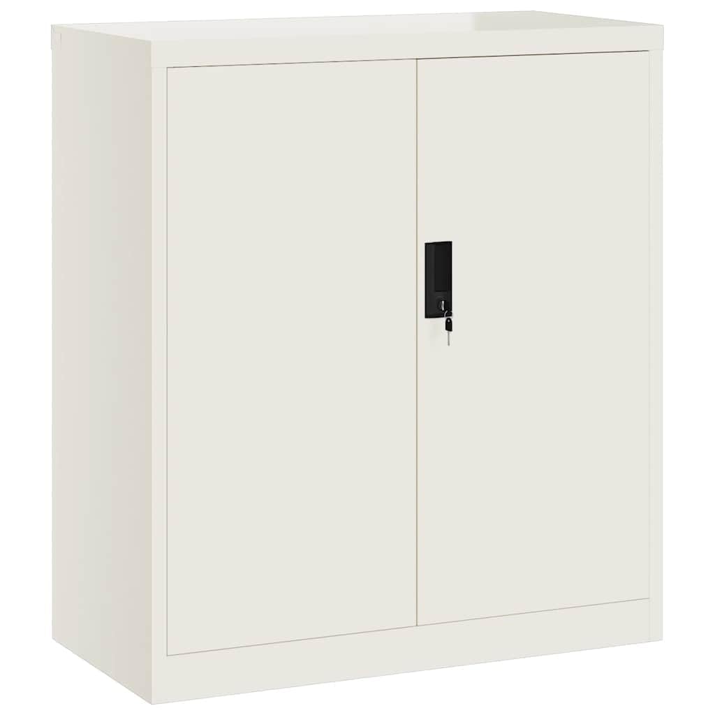 Szafa na akta, biała, 79 x 40 x 90 cm, stal | Zamykana, z dnem, malowana proszkowo, do biura i przechowywania dokumentów