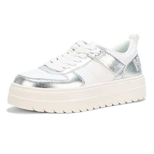 Basket HUGO Lyssa plateforme blanc argenté en taille 39 pour femme