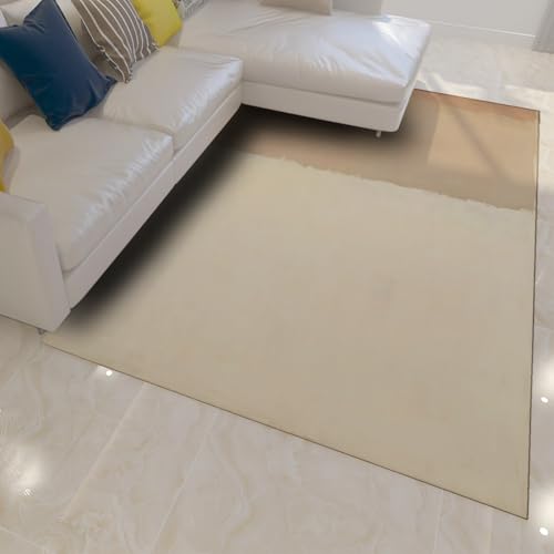 Tapis 140x200cm lavable beige à blocs de couleur modernes - 3