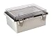 BUD Industries PTQ-11048-C Pc Hinged Enclosure – Electrical Enclosure with 10 Percent Fiberglass, Grey Clear Cover Ip67 for Electrical Applications. Metal Enclosures