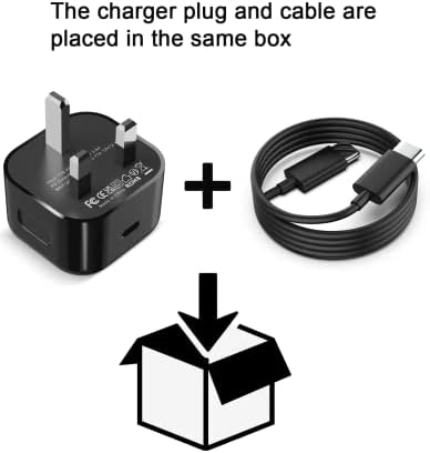 25W USB C Charger Plug Wall Fast Charging and 1M C to C Cable Compatible with Samsung Galaxy S22/S21/S21Ultra/S21+/Z Flip3/Z Fold3/S20/S20+/Note 20/Note 20 UItra etc (cable is in the box)