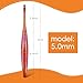 BsHooker 5mm Crochet Hook,Inline Crochet Hook with Ergonomic Acrylic Handle for Arthritic Hands,Extra Long Knitting Needles for Crocheting Yarn,Stainless Steal Polished Hook Head for Beginner