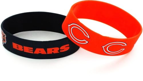 NFL Chicago Bears Silicone Rubber Bracelet, 2-Pack