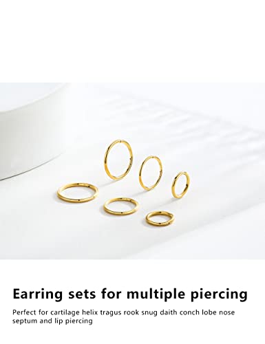 Motbegit Small Gold Hoop Earrings: 14K Gold Plated Huggie Hoop Earrings For Cartilage Helix Tragus 18G Tiny Thin Hoop Earrings For Women Men Girls #TOP5
