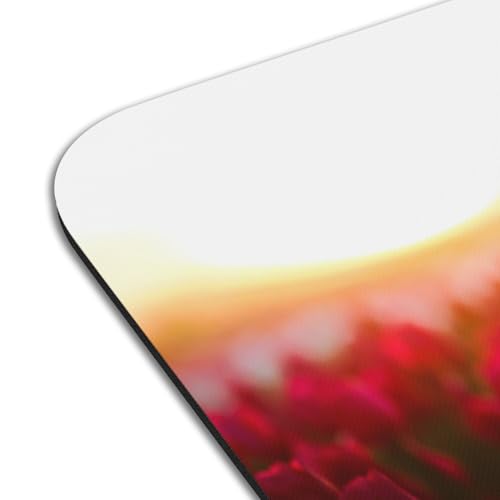 Sets de table caoutchouc grand format motif champ tulipe rouge soleil levant