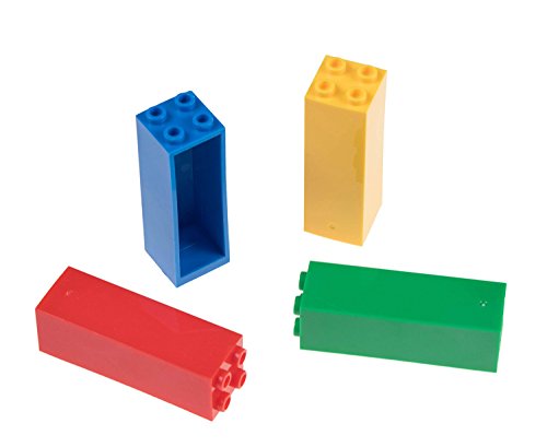 Strictly Briks Classic Stackable Baseplates 10X10 Inch Brik Tower - 100% Compatible With All Major Brands - 4 Baseplates & 30 Stackers - Blue, Green, Red & Yellow #TOP2