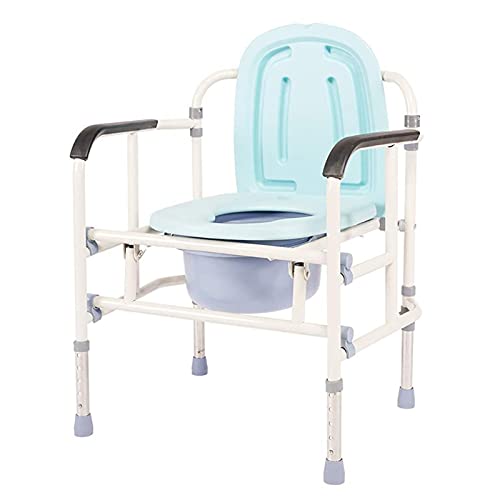 Gthtuhfd Women's A Shower Chair With Rms Nd Back, Foldable Toilet Chair For Dults Bedside Commode Chair With Commode Bucket Height Djustable 68-78 Cm Walking Frame With Seat