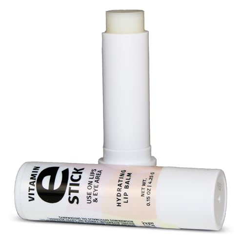 Reviva Labs Vitamin E Stick - Hydrating Lip Balm for Chapped Lips & Under Eye Care - Moisturizing with Beeswax Shea Butter & Allantoin - Vitamin E Lip Balm for Men & Women