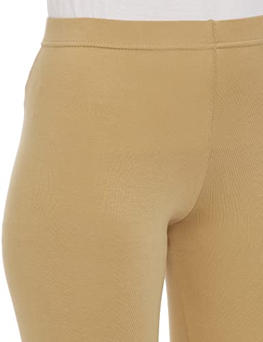 Image of GO COLORS Soft Cotton Stretch Cropped Leggings for Women | Breathable, Mid Rise