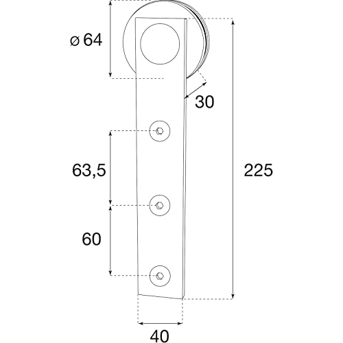 HALCÖ Schiebetürbeschlag für Holz-Schiebetüren, Holzstärke 35-45 mm Komplettset, mit Laufschiene 2000 mm, Schwarzstahl