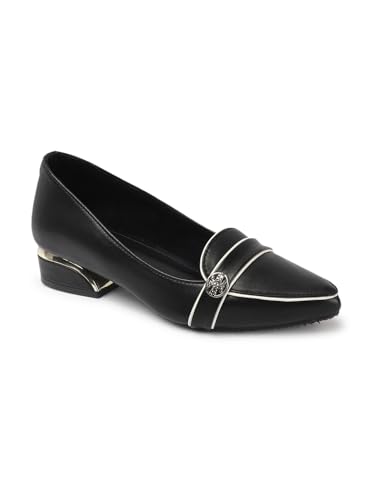 Image of Carlton London Women Comfortable Block Heel Pointed Toe Fashion Pump Shoes for Daily use, Office use, Casual use