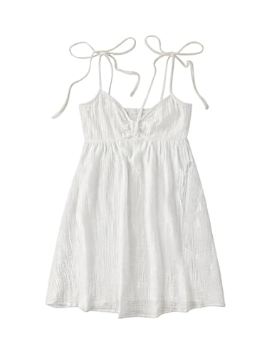 Image of SOLY HUX Women's Summer Cami Sun Dress A Line Tie Shoulder Y2k Cute Casual Short Mini Beach Babydoll Dresses