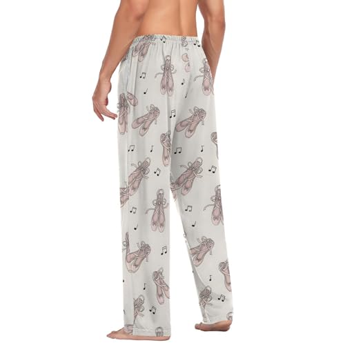 Mens Pajama Pants Ballet Shoes with Music Notes Soft Lounge Sleep Pant with Pockets Sleepwear PJ Bottoms for Men4