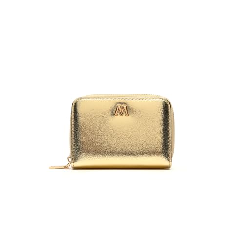 MISAKO Artis Monedero pequeño con Acabado Metalizado ED. Mujer   Artis Dorado 8x11x3cm