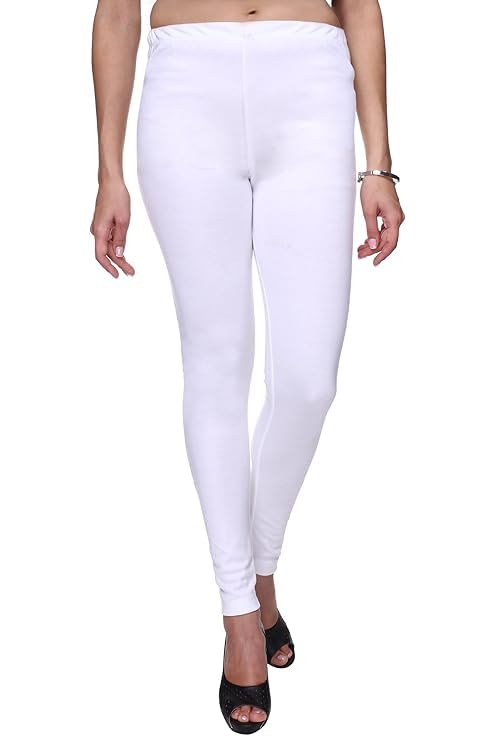 Image of Women's Premium Stretchable Cotton Leggings | Soft Slim Fit Ankle Length Churidar Pants for Casual, Ethnic, Office & Daily Comfortable Wear (Pack of 1)