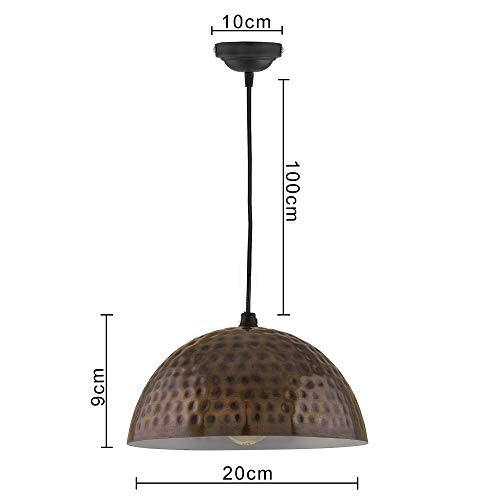 Image of Homesake Antique Copper Hammered Pendant, Hanging Lamp, 8 inch