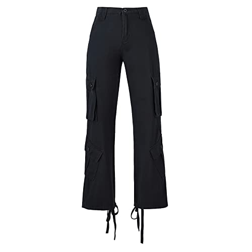 High Waisted Baggy Cargo Jeans for Women Y2K Wide Leg Loose Boyfriend Streetwear Trousers with Pockets Harajuku Grunge3