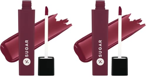 Image of SUGAR Cosmetics Drop A Tint Lip Oil | Glossy & Tinted | Longlasting | Transferproof & Smudgeproof | (06 Roaring Raspberry, 4ml) (Pack of 2)