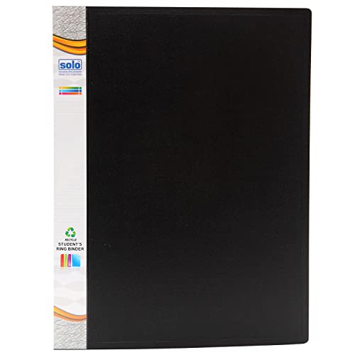 Image of Solo 2-D A4 Ring Binder File Folder - Pack of 2| Office Document Organizer with Inside Pocket, Presentation Display Plastic File for Certificates, Portfolio, Papers & Projects