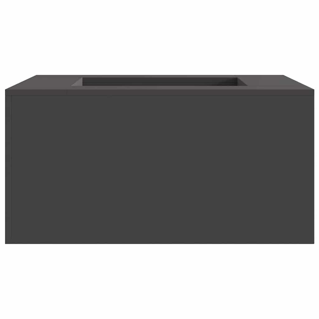 Braciere nero in acciaio, 80 x 80 x 40 cm, rettangolare, autoportante, per terrazza e giardino, con efficiente circolazione dell'aria e design resistente al calore per un calore accogliente e
