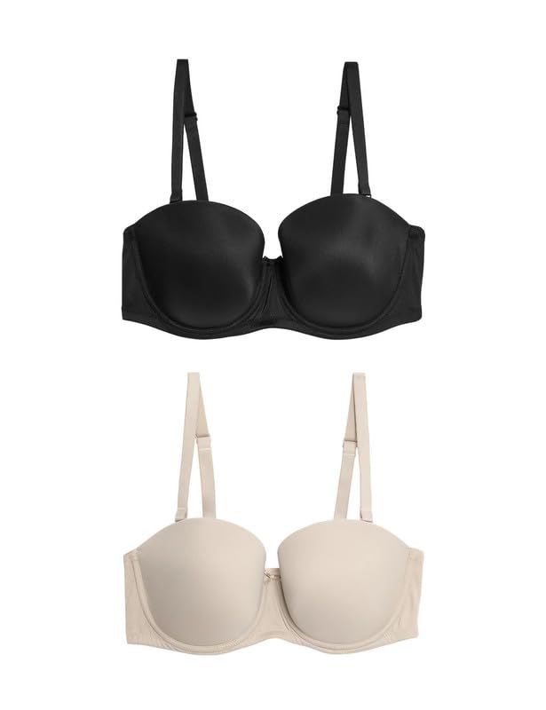 Image of Marks & Spencer Womens Polyamide Blend Padded Wired Multiway Bra (Pack of2)
