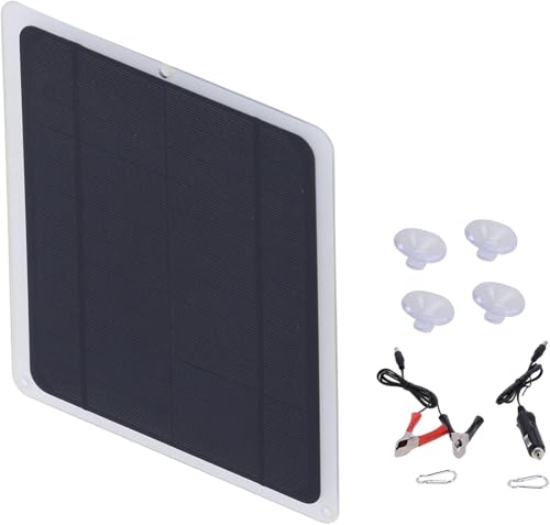OXFUZZ Solar Panel Kit 20W 12V Monocrystalline, Solar Panel with Trickle Charger Clip Upgrade Waterproof Controller for Car, Boat, Automotive, Motorcycle, RV