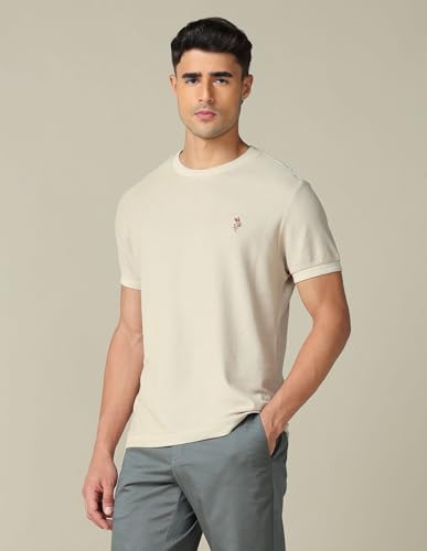 Image of U.S. Polo ASSN. Solid Slim Fit Cotton T-Shirts for Men - Breathable & Comfortable, Half Sleeves Mens Casual T Shirts