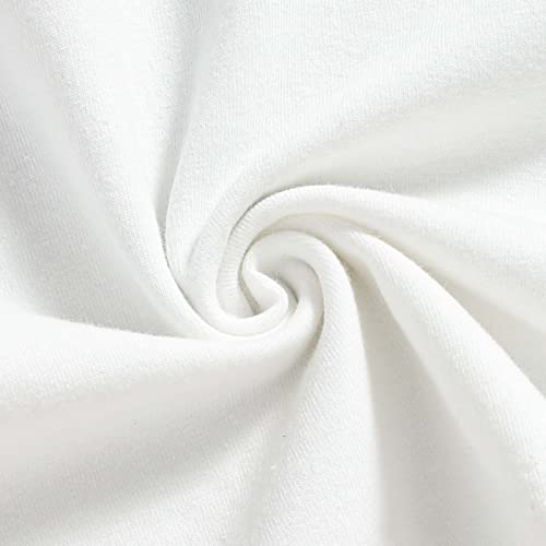 Conjunto de roupas infantis de manga curta para meninas com estampa de vaca e letras de vaca (branco
