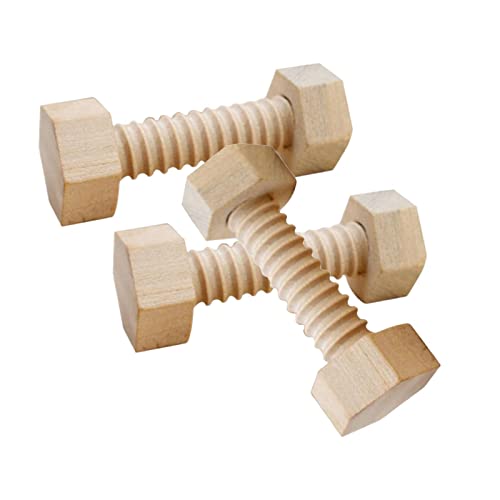joyMerit 3Pcs Kinder Pädagogisches Spielzeug Montage Holz Spielzeug Holz Schraube