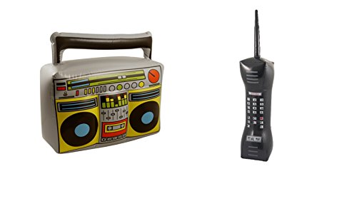 Inflatable Blow Up Mobile Phone & Boom Box Party Decoration Fancy Dress Accessory